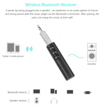 3.5mm jack Bluetooth Car Kit Hands free Stereo Receiver Adapter 3.5mm AUX Transmitter for Car Speaker Mp3 player earphones Sport