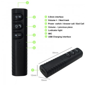 Wireless Bluetooth Aux Audio Receiver Adapter 4.1 Bluetooth Handsfree Car Kit 3.5mm jack Aux Bluetooth Hands Free Music Receiver
