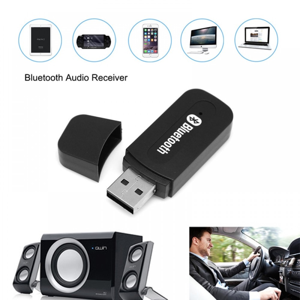 ENKLOV USB Bluetooth Car Aux Wireless Portable Car Bluetooth Music Audio Receiver Adapter 3.5 mm Aux Adapter Car Wriless