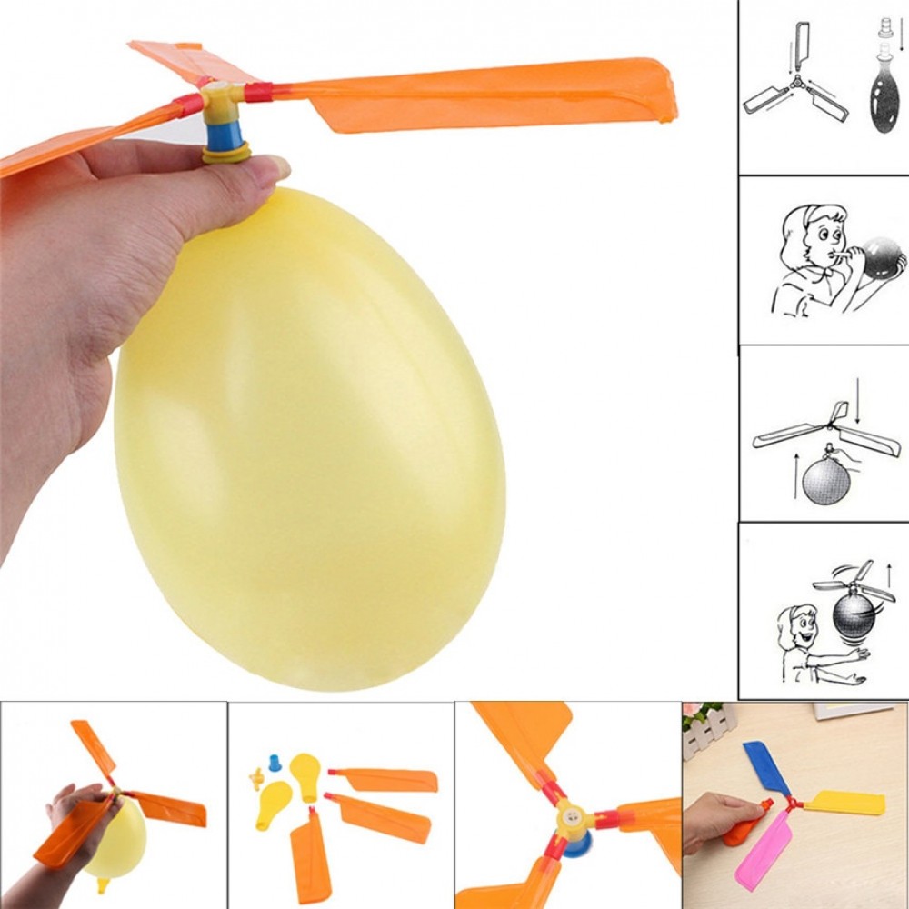 Funny Traditional Classic Sound Balloon Helicopter Kids Child Children Play Flying Toy Ball Outdoor Fun Sports Toy Xmas Gift Y*
