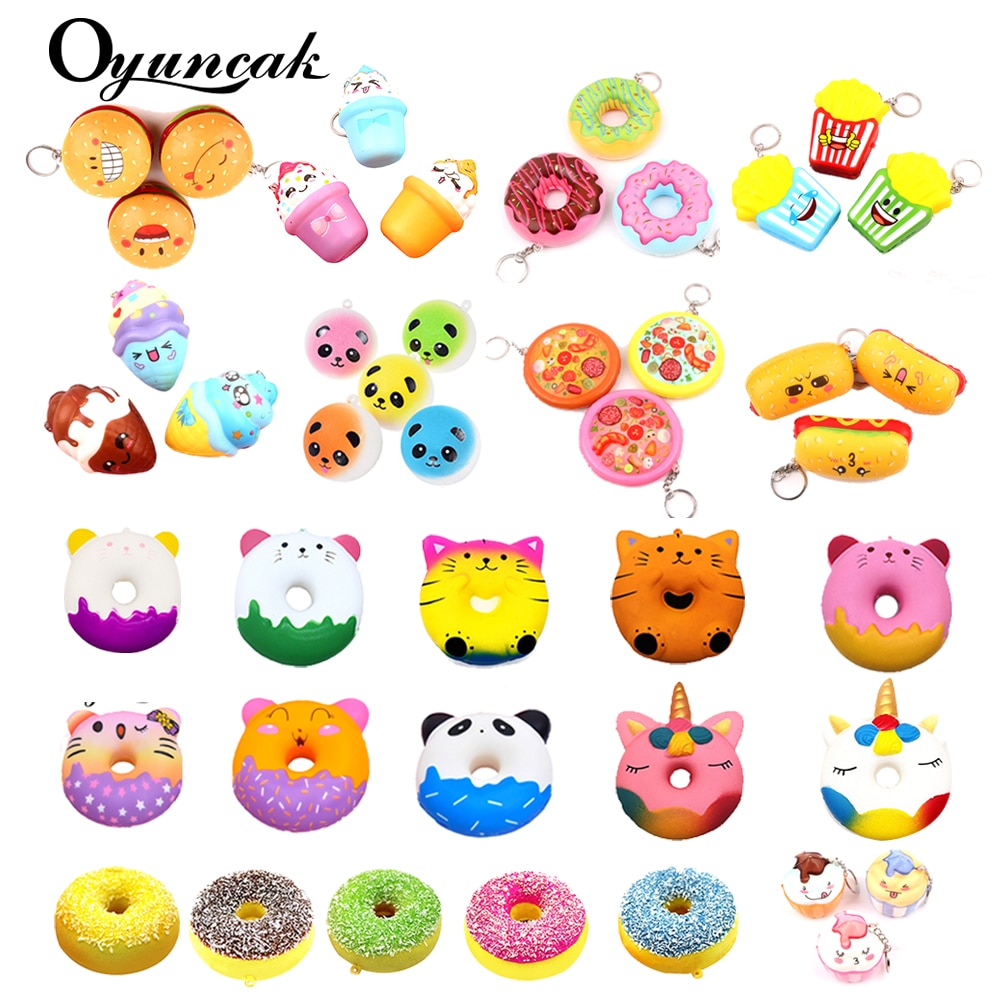 Oyuncak Squishe Antistress Squishy Slow Rising Stress Relief Novelty amp; Gag Toys Gadget Anti-stress Jumbo Donut Funny Keychain
