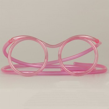 Fun soft plastic straw funny glasses flexible drinking toys party joke tube tools kids baby birthday party toys
