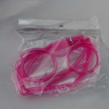 Fun soft plastic straw funny glasses flexible drinking toys party joke tube tools kids baby birthday party toys