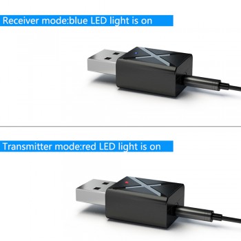 3.5mm AUX Bluetoot V5.0 Car kit Transmitter Receiver 2 in 1 Wireless Adapter Stereo Muisc audio Adaptador For TV PC Speaker