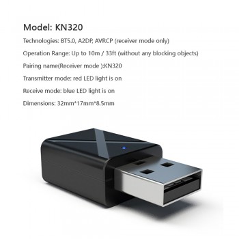 3.5mm AUX Bluetoot V5.0 Car kit Transmitter Receiver 2 in 1 Wireless Adapter Stereo Muisc audio Adaptador For TV PC Speaker