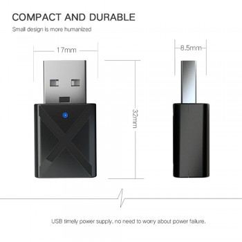 3.5mm AUX Bluetoot V5.0 Car kit Transmitter Receiver 2 in 1 Wireless Adapter Stereo Muisc audio Adaptador For TV PC Speaker