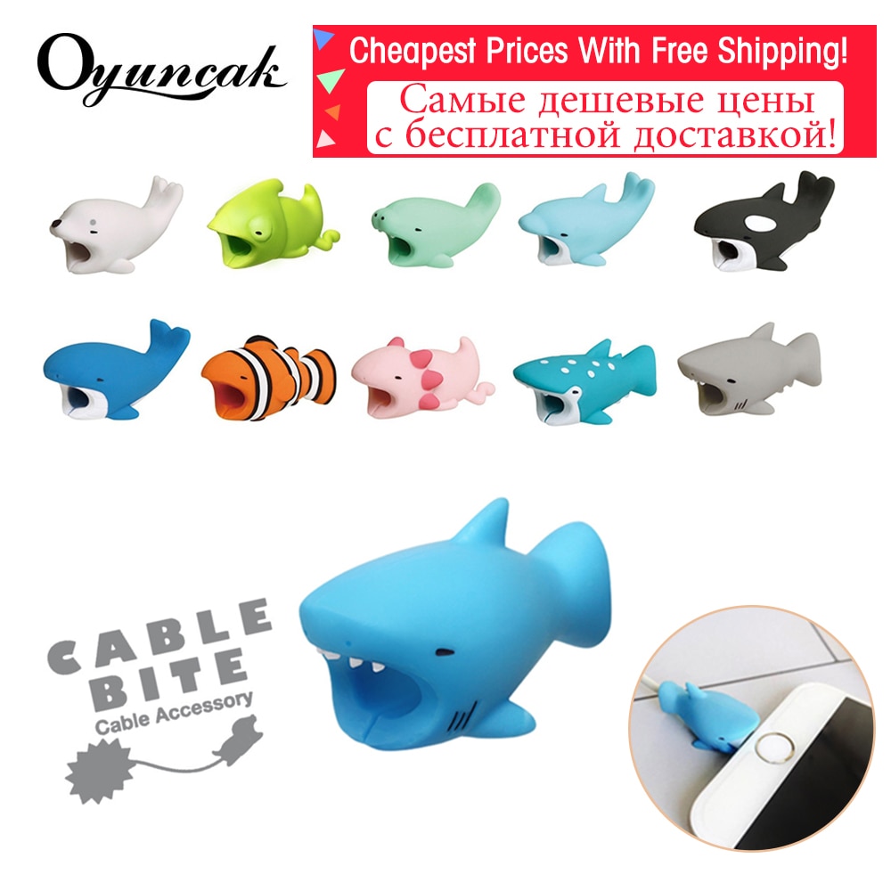 Oyuncak Animal Cable Protector Cable Bite Novelty Chompers Protector For Iphone Cute Gadget Biters USB Organizer Phone Accessory