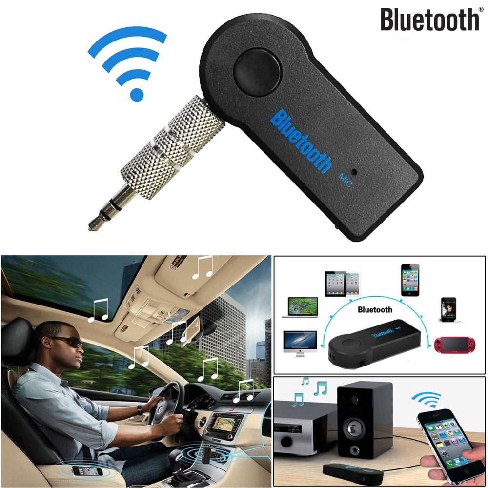 Handsfree Wireless Bluetooth 3.5mm AUX Audio Stereo Music Home Car Receiver Adapter Mic Car Bluetooth Audio Stereos Adapter