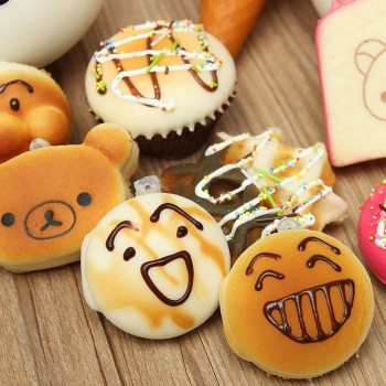 30pcs Random Slow Rising Squashy Toy Antistress Simulation Bread Cream Bun Pendant Donut Charm Antistress Stretchy Squish Toys
