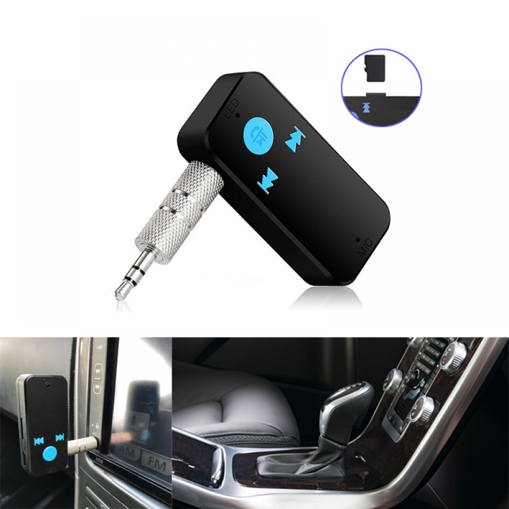 Car Wireless Bluetooth Receiver 3 in 1 USB 4.0 Bluetooth Adapter 3.5mm Audio Jack TF Card Reader MIC Call For Auto Speaker X6