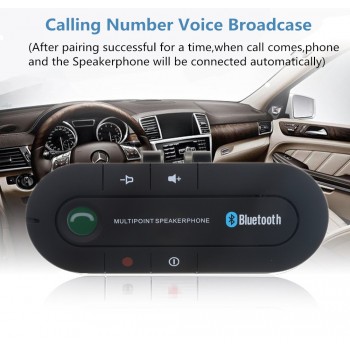 Sun Visor Bluetooth Handsfree Car Kit 4.1 Wireless Audio Receiver Speakerphone MP3 Music Player Multipoint Noise Cancelling