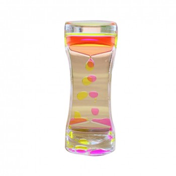 Double-color Hourglass Liquid Motion Bubbler Timer for Relaxing Therapy Relieves Stress and Increase Fidget Toy Pink and Green