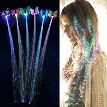 5Pcs LED Flashing Hair Braid Glowing Luminescent Hairpin Novetly Hair Ornament Girls Led Toys New Year Party Christmas Gift