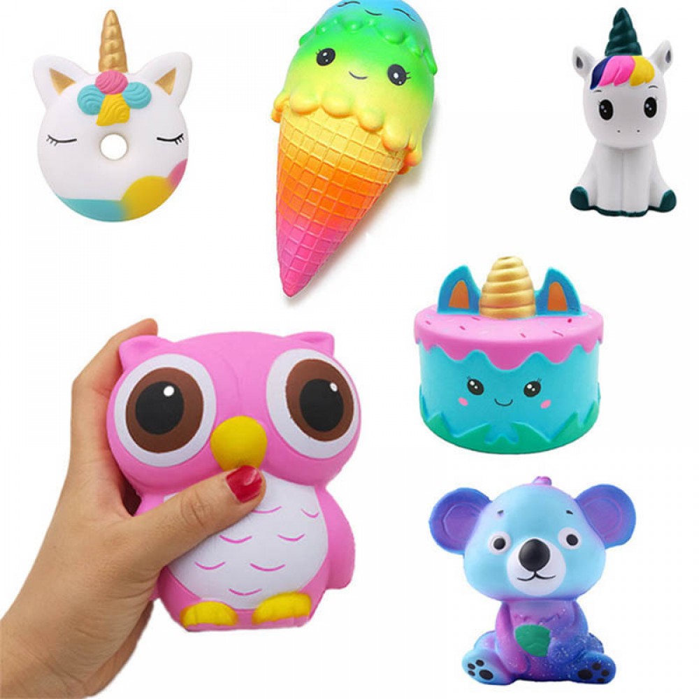 Antistress Cute Squishy Slow Rising Galaxy Deer Poo bread Hamburger Coffee Strawberry Ice PU Squishy Toys Squeeze Squishes Toy