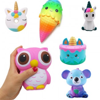 Antistress Cute Squishy Slow Rising Galaxy Deer Poo bread Hamburger Coffee Strawberry Ice PU Squishy Toys Squeeze Squishes Toy