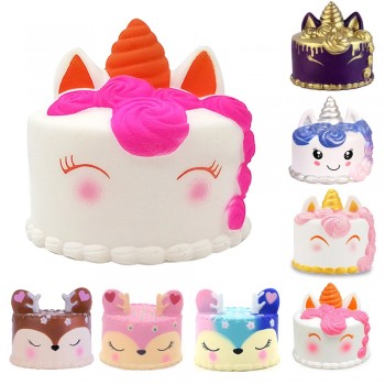 2018 New jumbo Squishy Galaxy Cute Kawaii Unicorn Antler Cake Squishies Slow Rising Cream Scented Squeeze Toy Phone Strap Drop