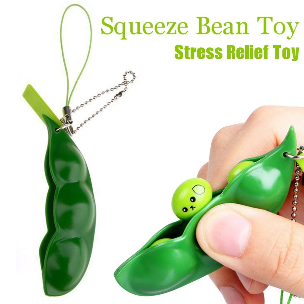 Antistress Novelty Gag Toys Entertainment Fun Squishy Beans Squeeze Funny Gadgets Stress Relief Toy Pendants Kids Gifts ye16