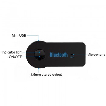 NOYOKERE 3.5mm 2.4GHz AUX Car Wireless Bluetooth Audio Stereo Music Receiver Adapter Handsfree CSL2017