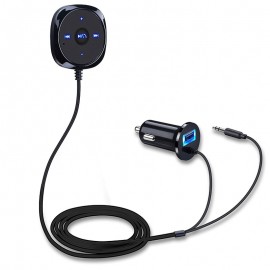 kebidu Music Receiver Bluetooth Car Kit MP3 Player 3.5mm AUX Audio A2DP Adapter Magnetic Base with 5V 2.1A USB Charger 2017