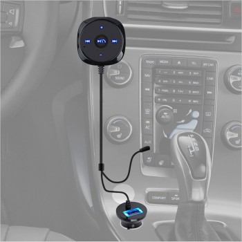 kebidu Music Receiver Bluetooth Car Kit MP3 Player 3.5mm AUX Audio A2DP Adapter Magnetic Base with 5V 2.1A USB Charger 2017