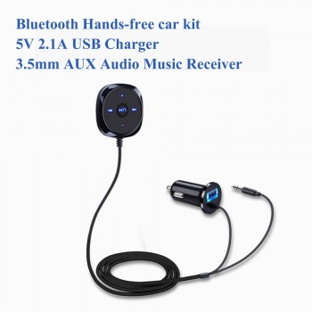 kebidu Music Receiver Bluetooth Car Kit MP3 Player 3.5mm AUX Audio A2DP Adapter Magnetic Base with 5V 2.1A USB Charger 2017