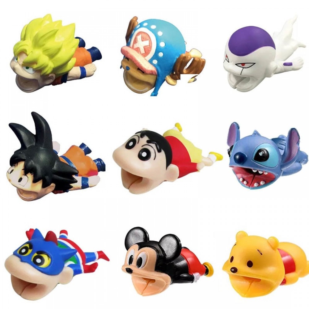 Cable Animal Cable Protector buddies bite Cartoon Stitch One Piece Monkey D.Luffy Chopper Dragon Ball Son Goku Frieza Cable Toys