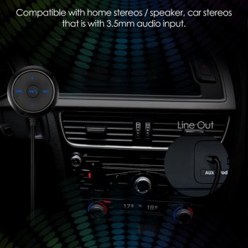 AOZBZ Wireless Bluetooth Receiver 3.5mm Car Music Audio Receiver Adapter Hands-Free Car Kit A2DP Streaming Kit For Car Stereo