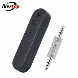 Rovtop 3.5mm Jack Aux Bluetooth Transmitter Audio Receiver Speaker Adapter Music Handsfree Bluetooth Car Kit Clip Aux Adapter Z2
