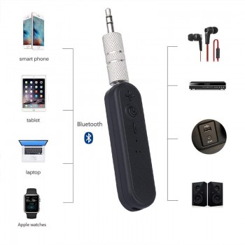 Rovtop 3.5mm Jack Aux Bluetooth Transmitter Audio Receiver Speaker Adapter Music Handsfree Bluetooth Car Kit Clip Aux Adapter Z2