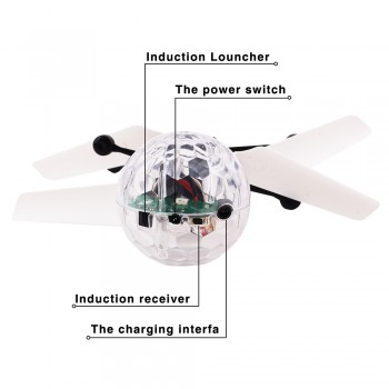 VICIVIYA Luminous Light-up Toys Glowing LED Magic Flying Ball Sensing Crystal Flying Ball Helicopter Induction Aircraft Toys
