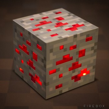 Hot Minecraft Toys Light Up Redstone Ore Square Minecrafted Night Light LED Action Figure Toys For Children Christmas Gift #E