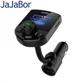 JaJaBor Bluetooth Car Kit Handsfree Wireless FM Transmitter Bluetooth Stereo A2DP AUX Audio Music Player Dual USB Fast Charging