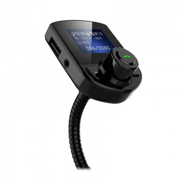 JaJaBor Bluetooth Car Kit Handsfree Wireless FM Transmitter Bluetooth Stereo A2DP AUX Audio Music Player Dual USB Fast Charging