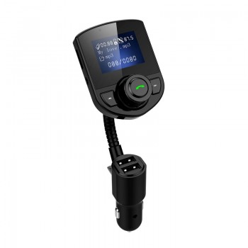 JaJaBor Bluetooth Car Kit Handsfree Wireless FM Transmitter Bluetooth Stereo A2DP AUX Audio Music Player Dual USB Fast Charging