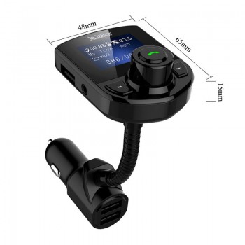 JaJaBor Bluetooth Car Kit Handsfree Wireless FM Transmitter Bluetooth Stereo A2DP AUX Audio Music Player Dual USB Fast Charging
