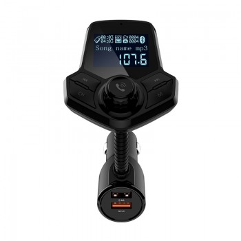 JaJaBor Bluetooth Car Kit Handsfree Wireless FM Transmitter Bluetooth 3.5MM AUX Audio MP3 Play Dual USB with Quick Charge QC3.0