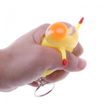 Novelty Halloween Funny Gadgets Toys Vent Chicken Whole Egg Laying Hens Crowded Stress Ball Key-chain Kids Toys