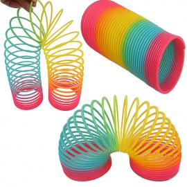 1pcs Rainbow Circle Funny Toys Early Development Educational  Folding Plastic Spring Coil Childrens Creative Magical Toys