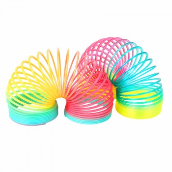 1pcs Rainbow Circle Funny Toys Early Development Educational  Folding Plastic Spring Coil Childrens Creative Magical Toys