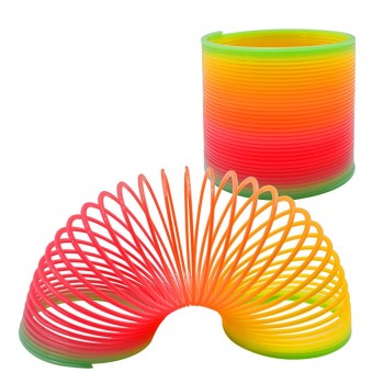 1pcs Rainbow Circle Funny Toys Early Development Educational  Folding Plastic Spring Coil Childrens Creative Magical Toys
