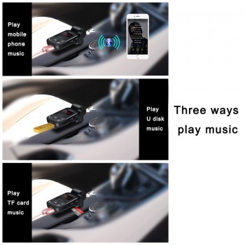 New 12V-24V auto stereo bluetooth hands free car kit FM transmitter U disk TF card MP3 music player voiture bluetooth telephone