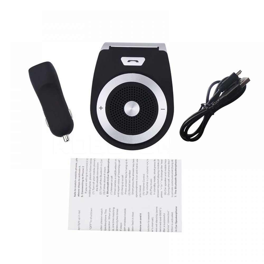 Car Bluetooth Kit T821 Handsfree Speaker Phone Support Bluetooth 4.1 EDR Wireless Car Kit Mini Visor Can Hands Free Calls