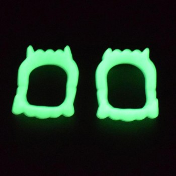 Luminous Vampire Fake Teeth for Halloween Party Night Glow Prop Masquerade Cosplay Funny Makeup Dentures