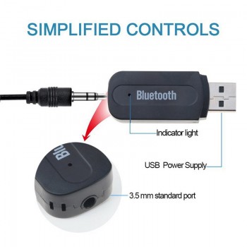 Kebidumei Car USB Bluetooth Aux Audio Receiver Adapter Universal 3.5mm bluetooth car kit audio Music Receiver For Car Speaker