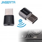 JINSERTA Universal 3.5mm jack Bluetooth Hands free Car Kit Music Audio Receiver Adapter Auto AUX Kit for Speaker Headphone