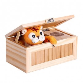 Saleaman Useless Box with Sound Cute Tiger Toy Stress-Reduction Tiger Funny Toy Girl Friend Gift Stress-Reduction Desk