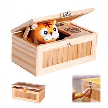 Saleaman Useless Box with Sound Cute Tiger Toy Stress-Reduction Tiger Funny Toy Girl Friend Gift Stress-Reduction Desk