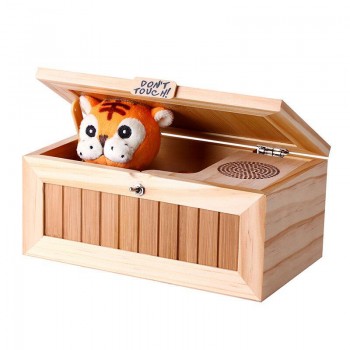 Saleaman Useless Box with Sound Cute Tiger Toy Stress-Reduction Tiger Funny Toy Girl Friend Gift Stress-Reduction Desk