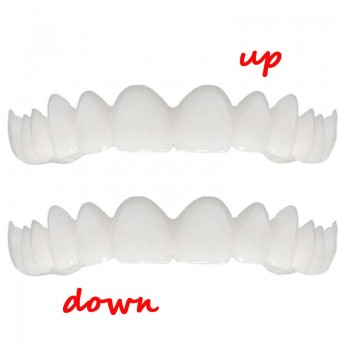 Natural Cosmetic Fake Tooth Cover Funny Toys Snap On Silicone Perfect Smile Veneers Teeth Beauty Tool Teeth Gift for Men Women