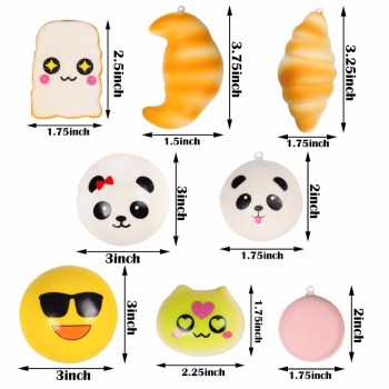 Random 50 Pcs Squishies Cream Scented Slow Rising Kawaii Simulation Lovely Toy Jumbo Medium Mini Soft Squishies, Phone Straps